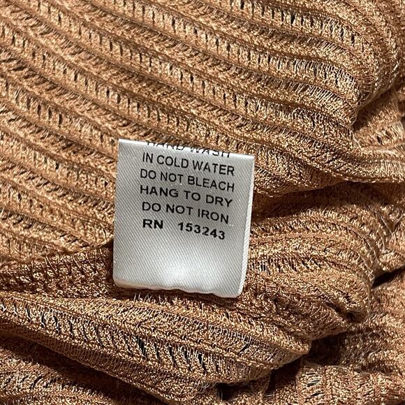 Side Fringe Knit Flare Leg Pants Size M Caramel Brown Sheer Cowgirl Costume NWT - Picture 12 of 15